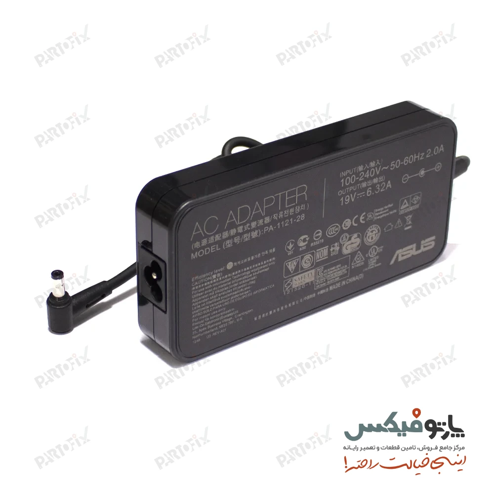 شارژر اورجینال لپ تاپ ایسوس 19 ولت 6.32 آمپر کانکتور 2.5 * 5.5